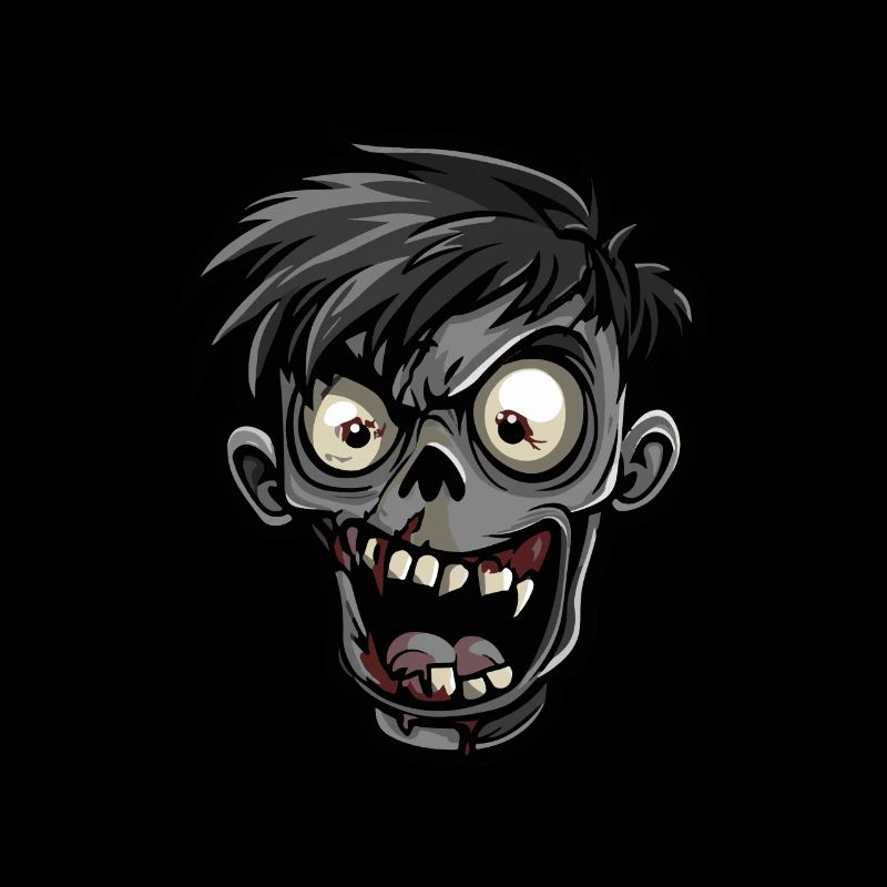 Zombie Halloween Comic Head