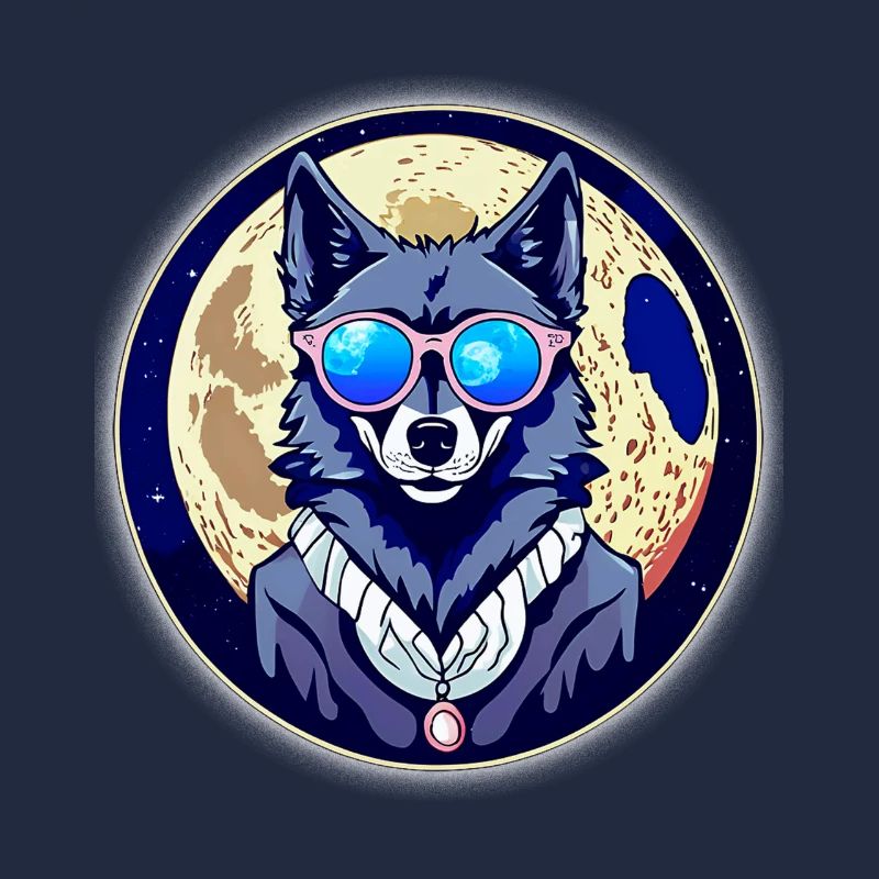 Wolf auf dem Mond