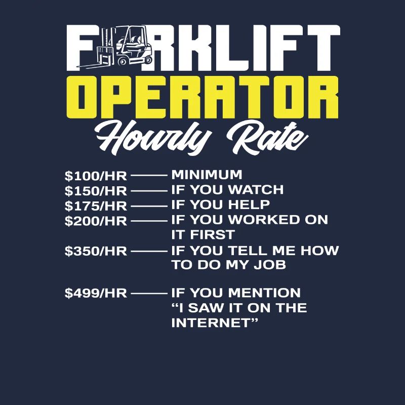 Forklift Driver Hourly Rate Humorous List