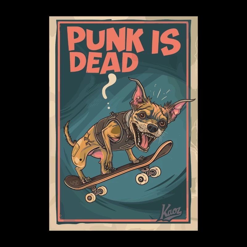 Skateboard Zombie-Hund: Punk is Dead