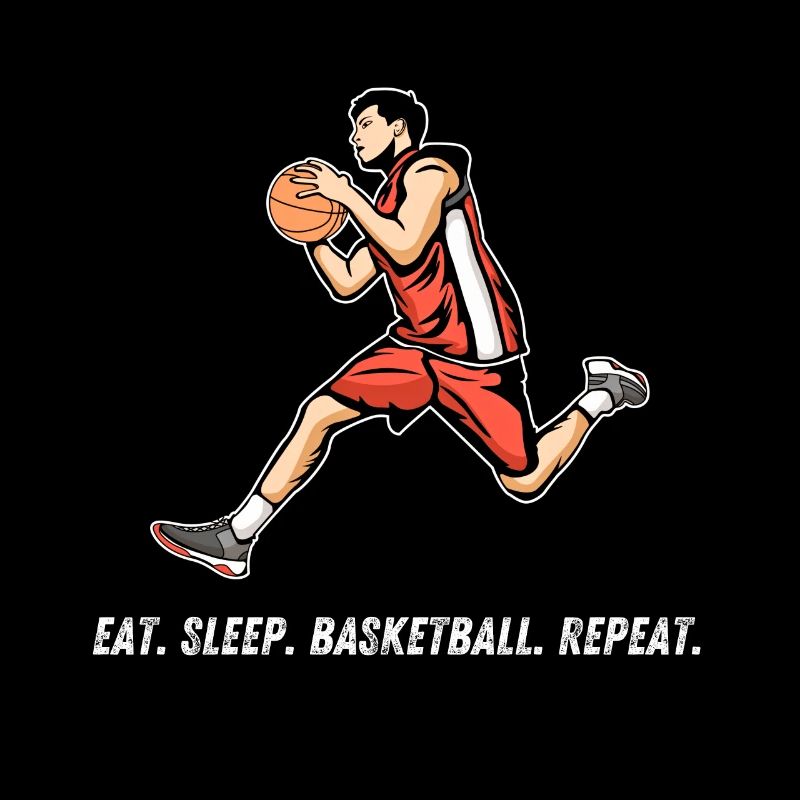 Basketball Tshirt B-Ball Dunking Rebound Player