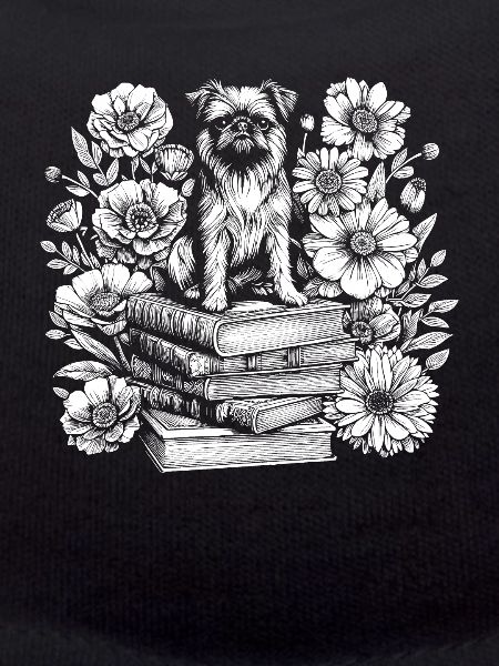 Brussels Griffon Blumenbuchleser