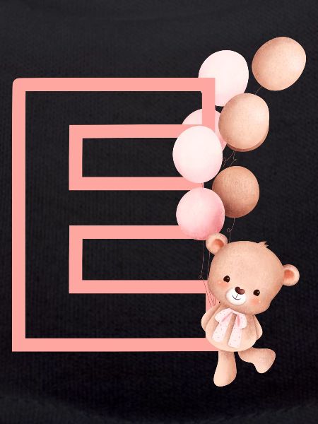 Letter e pink bear