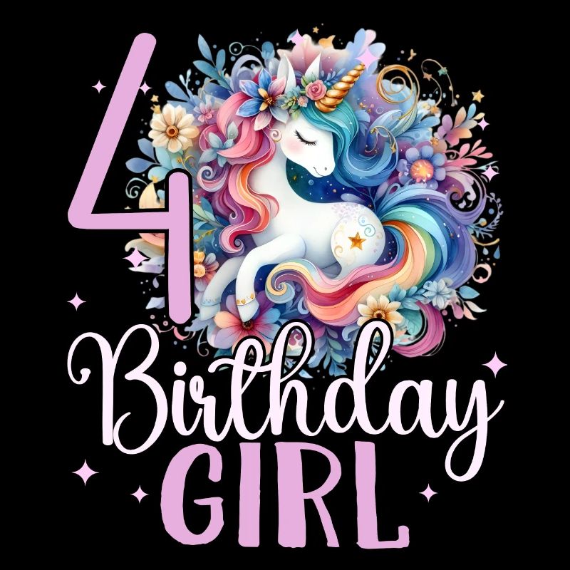 Geburtstag 4 Einhorn Vierter Geburtstag Mädchen 4