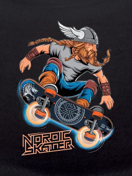 Wikinger-Krieger-Skateboarder