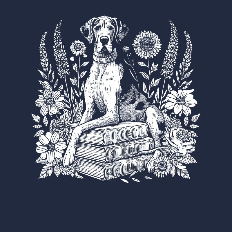 Great Dane Flower Book Reader