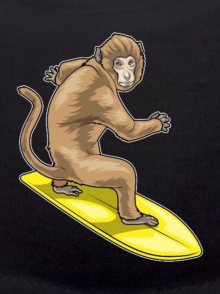 Monkey Surfing Surfboard Summer