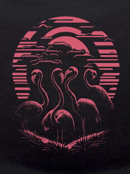 Elegant Flamingos Sunset