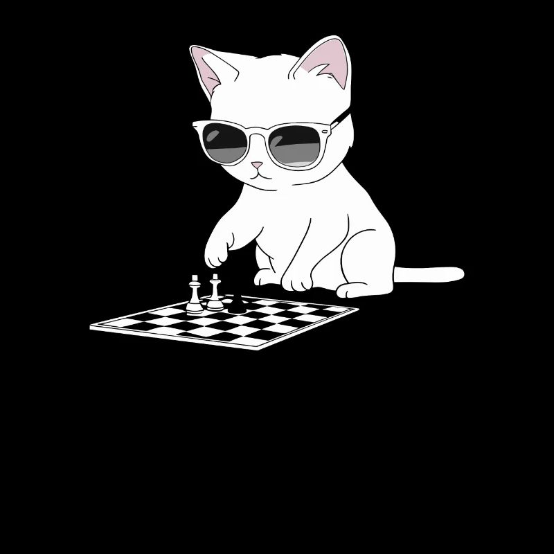 Chat avec des lunettes de soleil jouant aux échecs