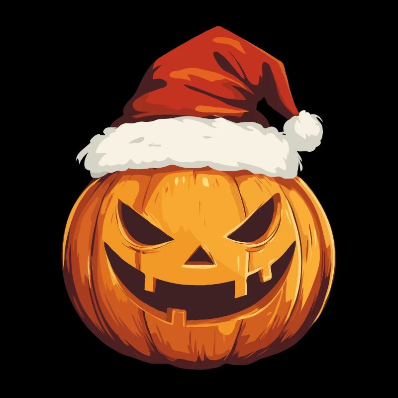 Halloween Gift Pumpkin with Santa Hat Decoration