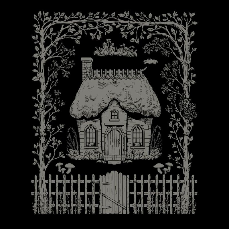 Maison de conte de fées Cottagecore sombre dans les bois