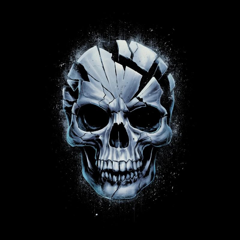 Zerbrochener unheimlicher Schädel