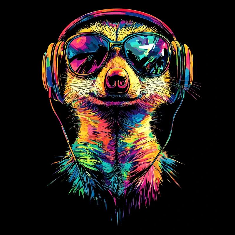 Erdmännchen Sonnenbrille Bunt Süßes Erdmännchen