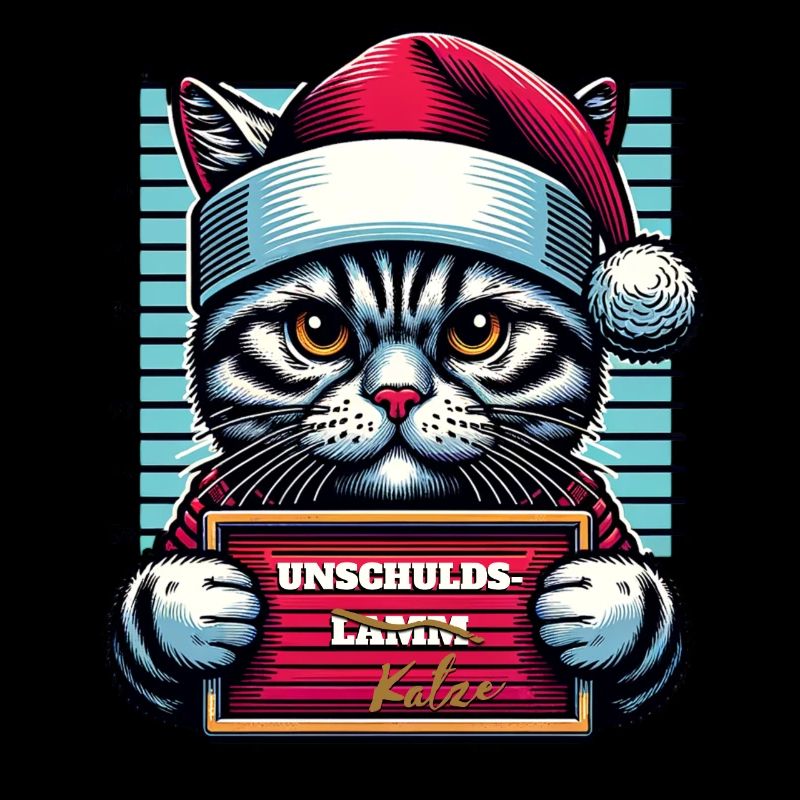Père Noël Drôle de chats Noël