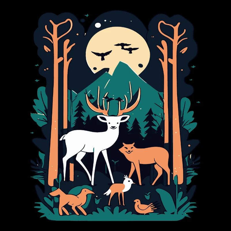 Enchanted Forest Wildlife Scene – Nature Adventure
