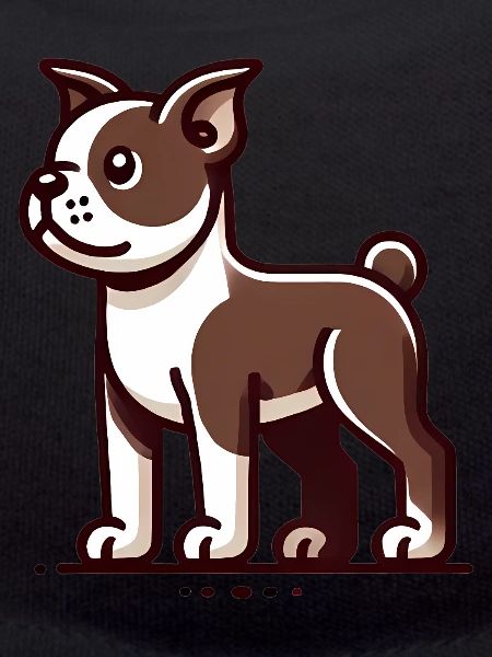 Cartoon Boston Terrier Graphic