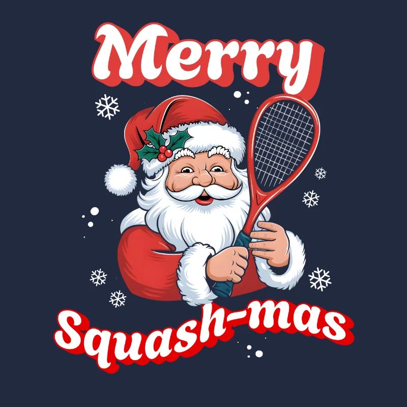Santa Claus with Squash Racket Merry Squashmas