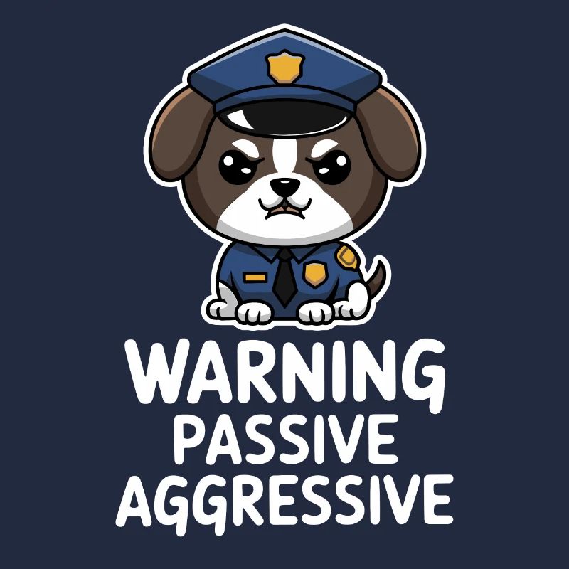 Warning Passive Aggressive Hundemotiv