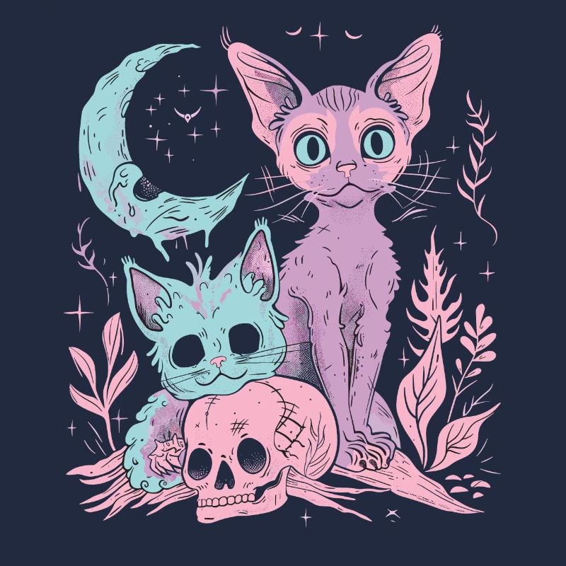 Kawaii Cat Pastel Goth Devilish
