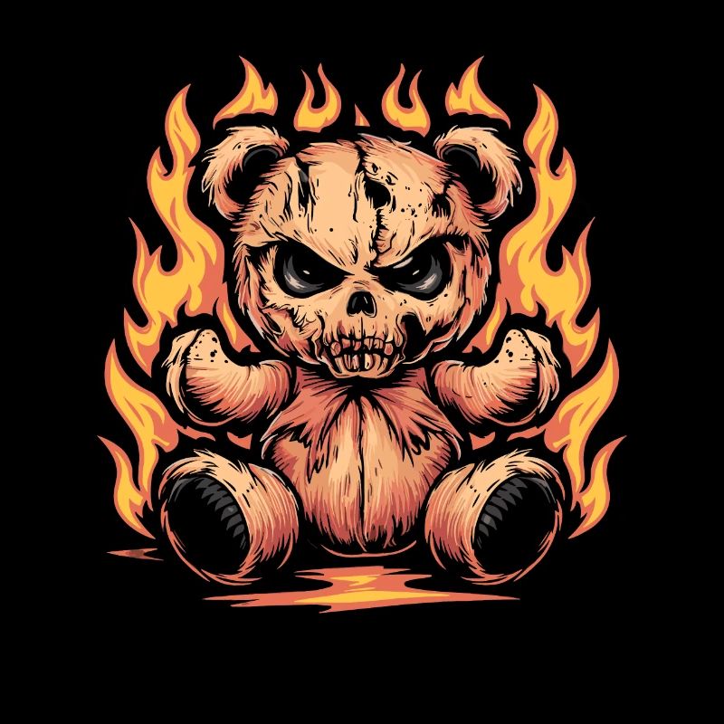 Fierce Flaming Teddy Bear Cool Statement