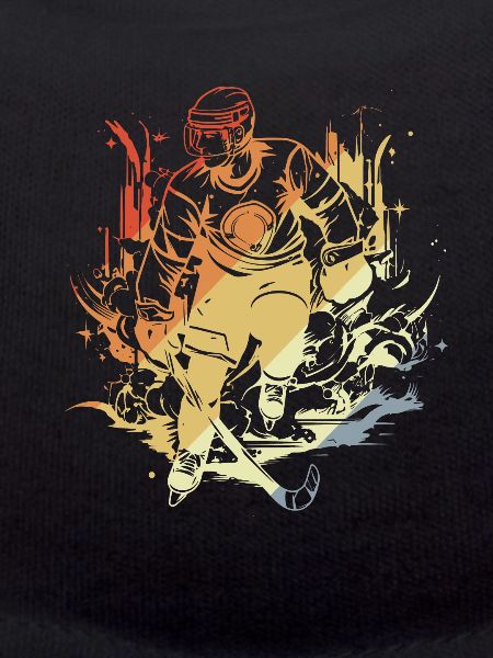 hockey player comic style