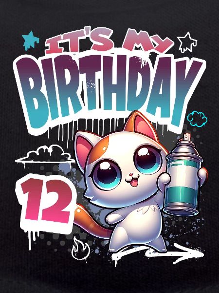 12e anniversaire chat graffiti