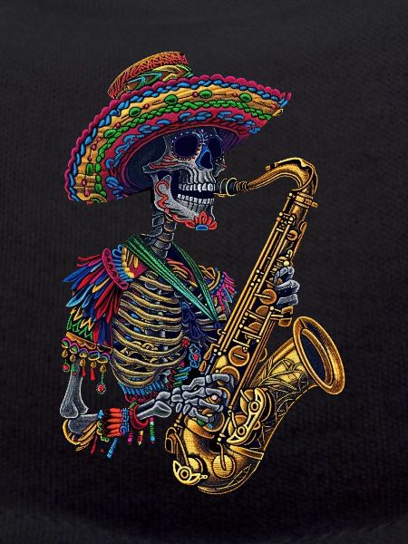 Saxophone Mexican Skeleton