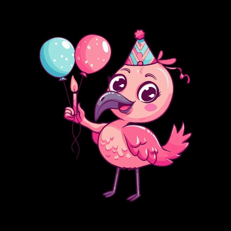 Flamingo Anniversaire Bande dessinée Mignon
