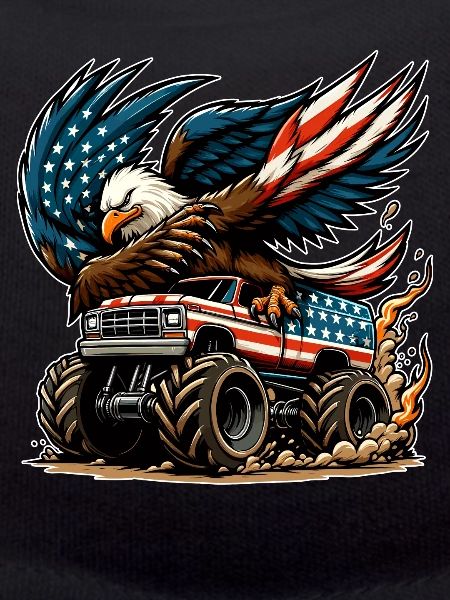 Patriotic Eagle on Monster Truck