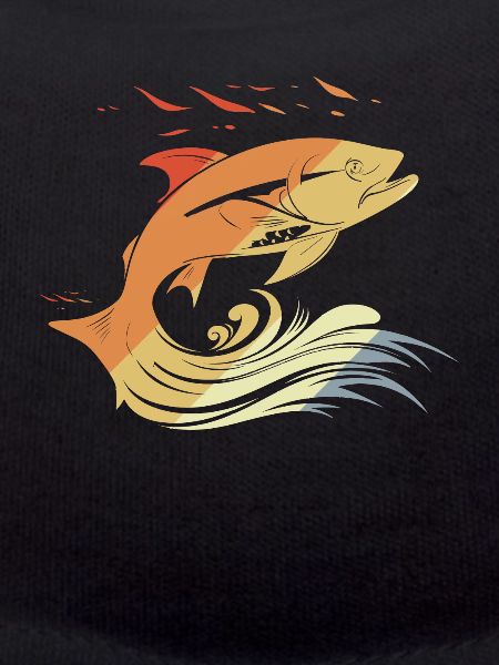 Dessin de poisson style rétro
