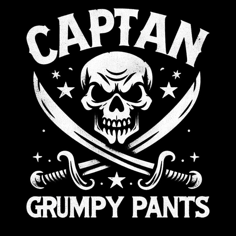 Captain Grumpy Pants Crossbone Schiff Lustiger Pirat