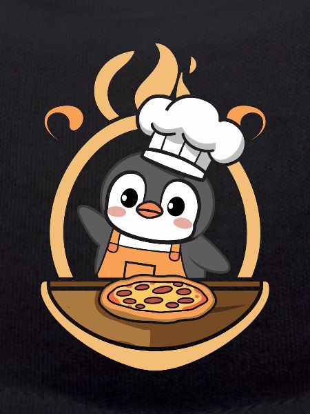 Cute Penguin Chef Pizza