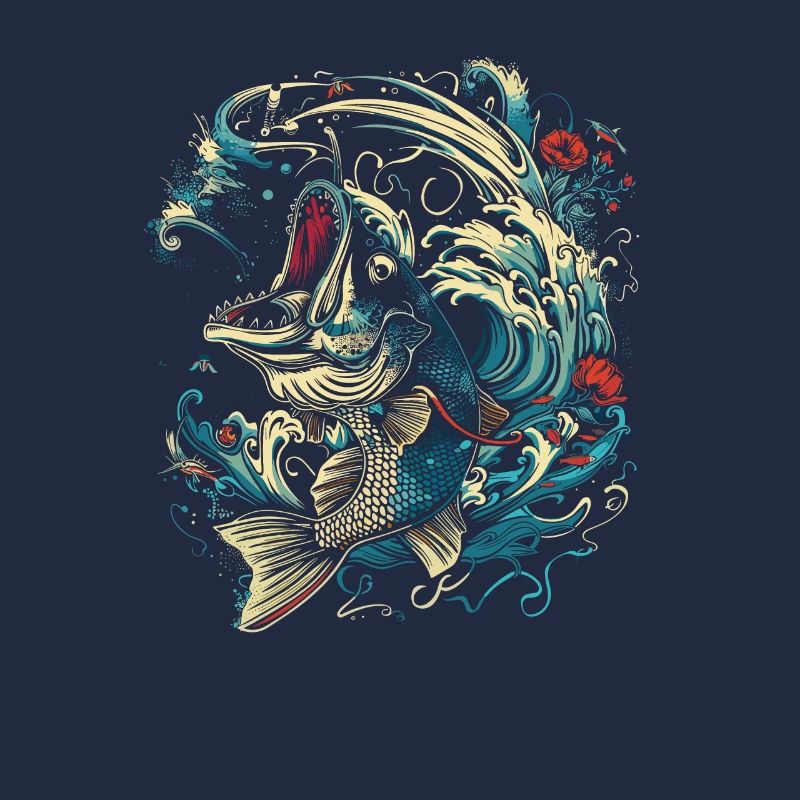 Style de dessin animé de pêche