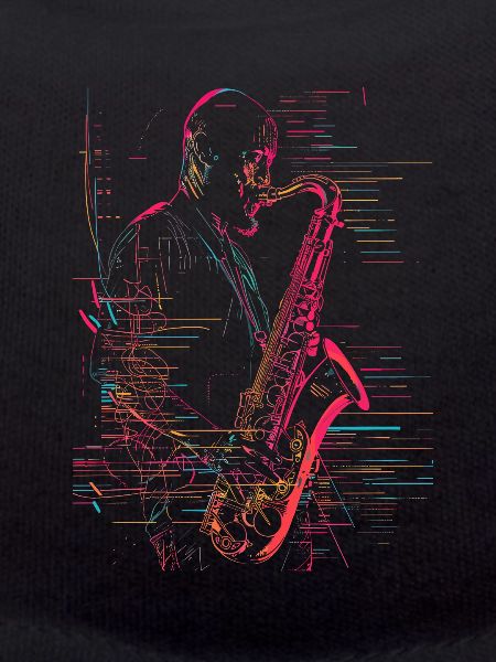 Saxophone Player Line Art