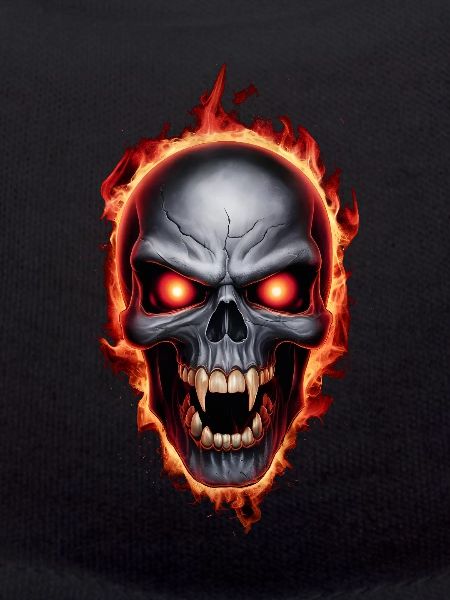 vampire burning skull