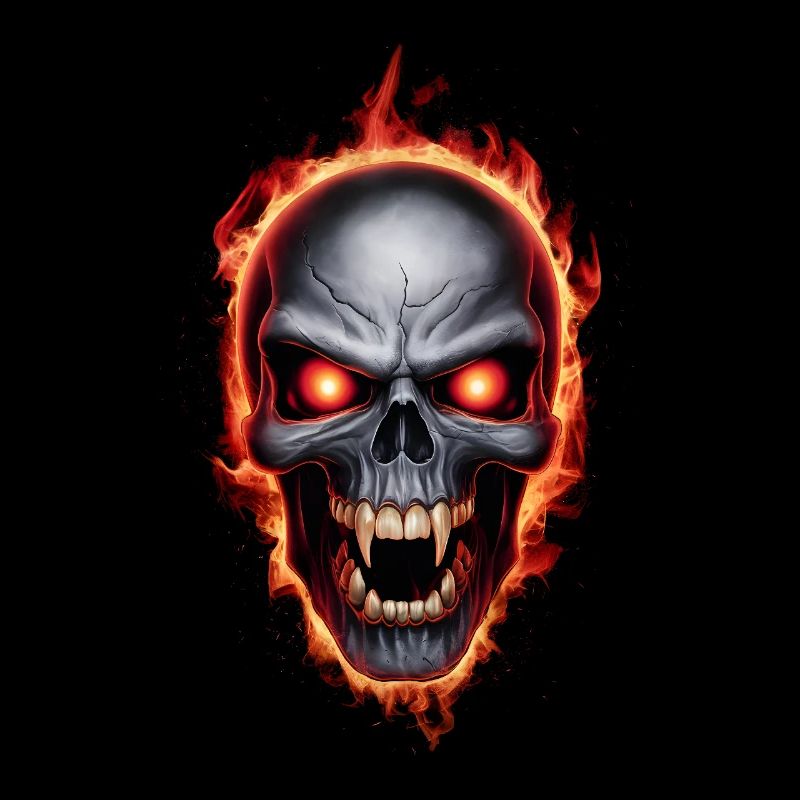 vampire burning skull