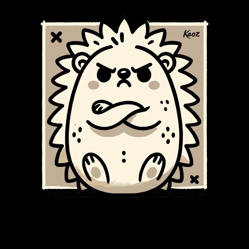 Sulking and offended cute hedgehog