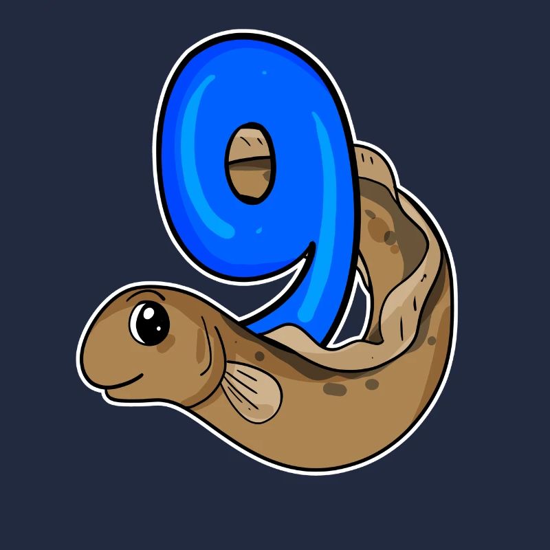 9th Birthday Motif Eel - 9 Years