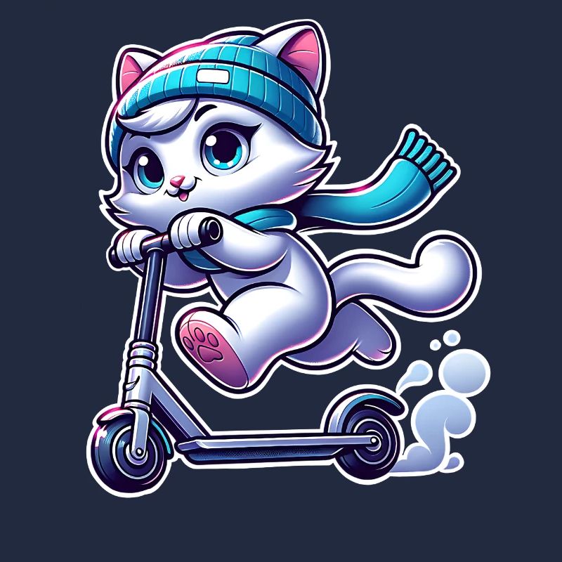 E-Scooter E-Roller Tretroller Katze