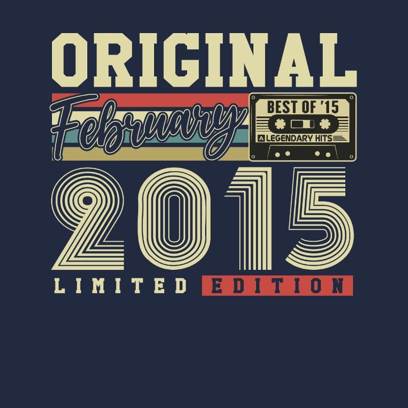 Original Février 2015 Vintage Anniversaire Rétro