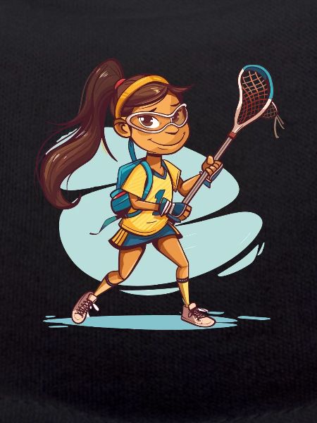 Cartoon Lacrosse Mädchen