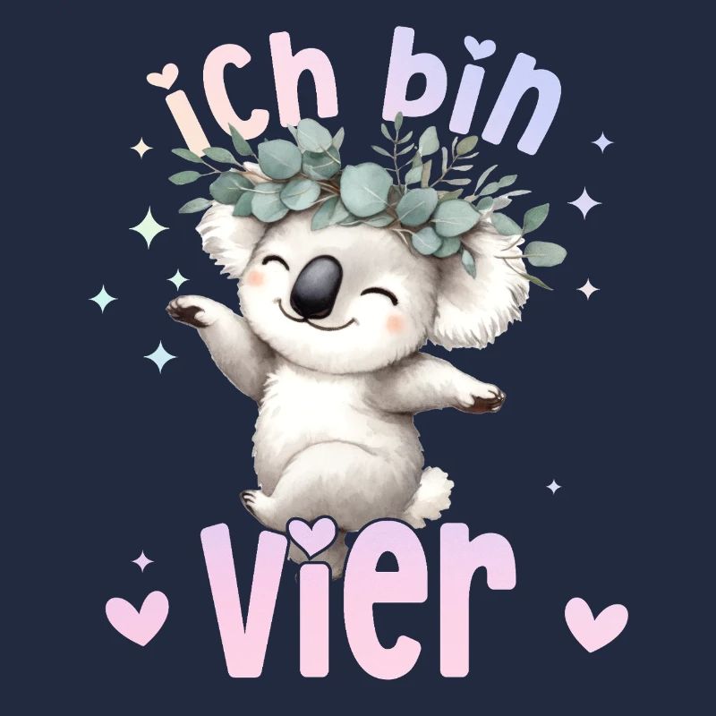 Geburtstag 4 Mädchen Koala Zoo Vier 4 Jahre