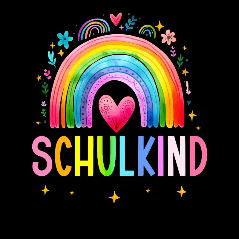 Schulkind 2025 Regenbogen Mädchen Einschulung 2025