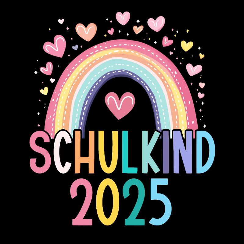 Schulkind 2025 Regenbogen Mädchen Einschulung 2025