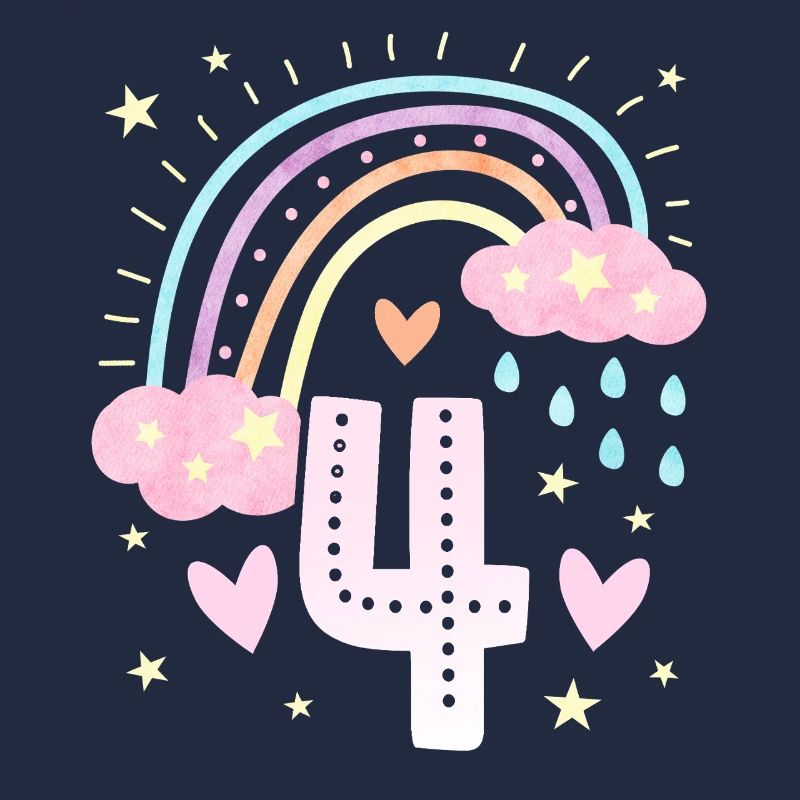 Geburtstag 4 Mädchen Regenbogen Fee Vier 4 Jahre