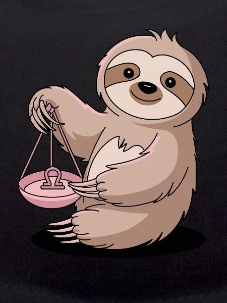 Libra Sternzeichen Faultier mit Waage