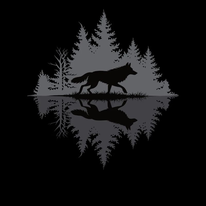 Wolf im dunklen Wald