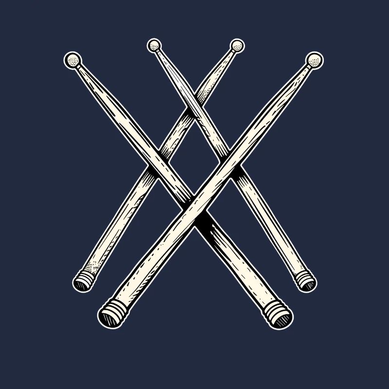 Drumsticks Line Art