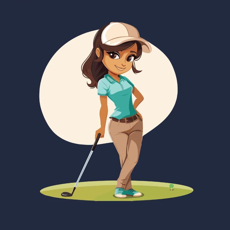Weiblicher Golfer Comic
