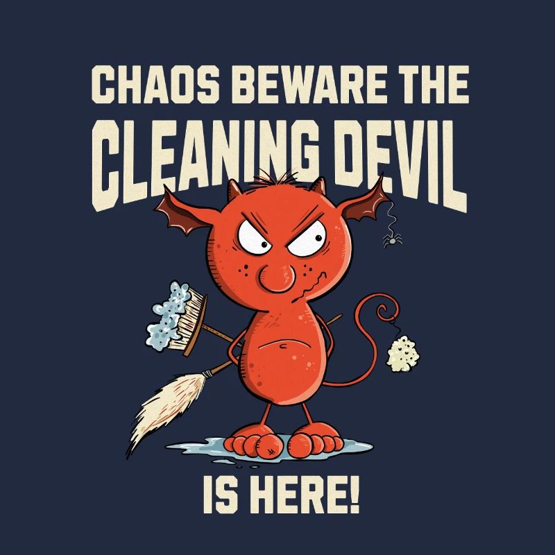 Funny Cleaning Devil Cleaning Cleaner Saying